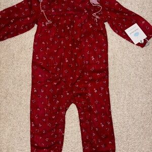 Cloud Island Red Floral Baby Outfit